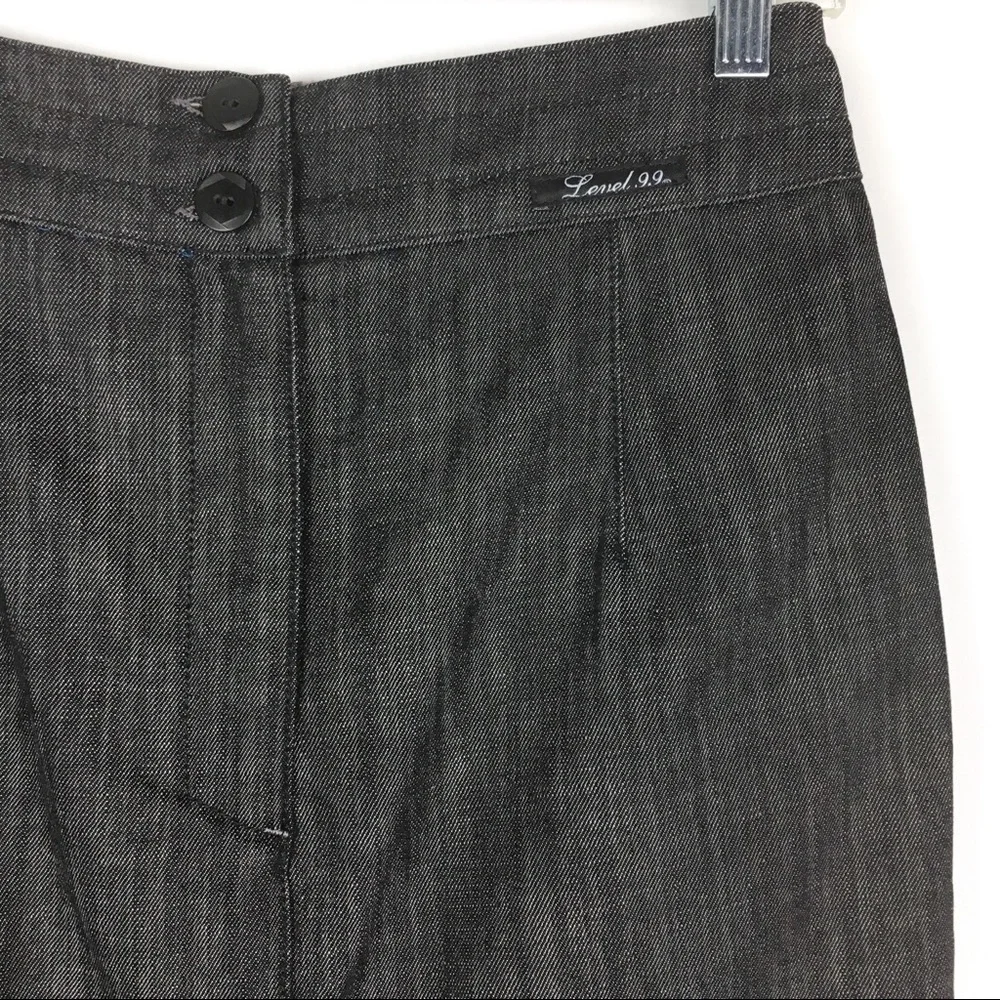 Level 99 Womens Size 27‎ Charcoal Dark Gray Black Denim Jean Pencil Skirt